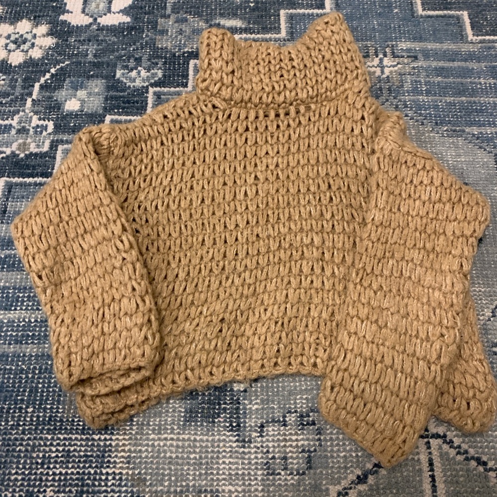 Mango Tan Chunky Knit Sweater